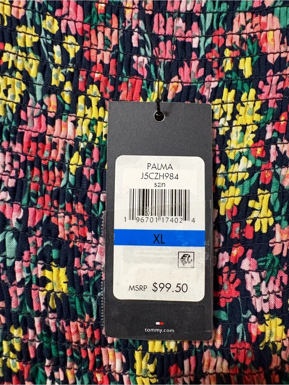 Tommy Hilfiger Strapless Floral Jumpsuit in Pink, Green & Blue